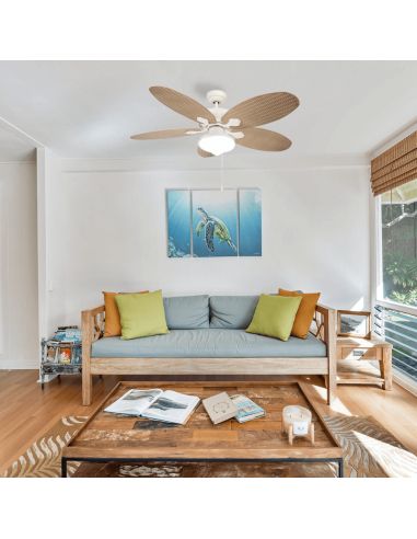 Ventilateur de plafond ambiant brun rustique Phuket