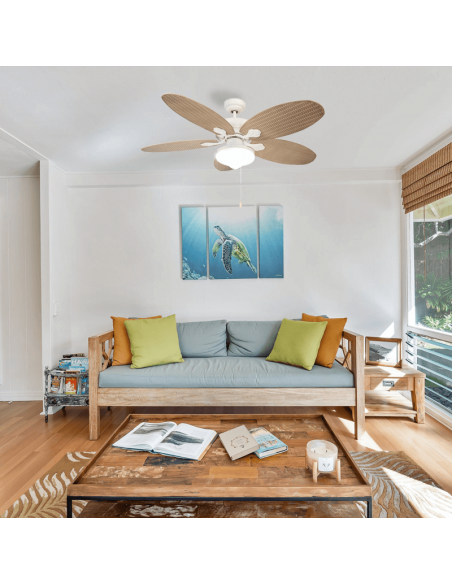 Ventilateur de plafond ambiant brun rustique Phuket