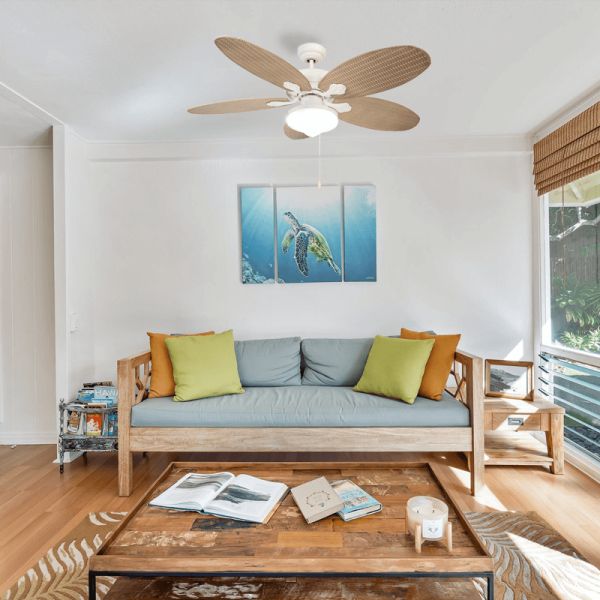 Ventilateur de plafond ambiant brun rustique Phuket