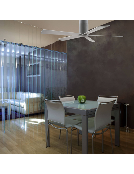 Ventilateur de plafond Rodas blanc avec 5 pales d'ambiance