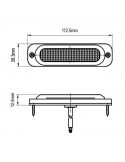 Dimensiones Barra LED Estroboscópica 6 Leds IP67 19 Flash Ambar 247 | LeonLeds