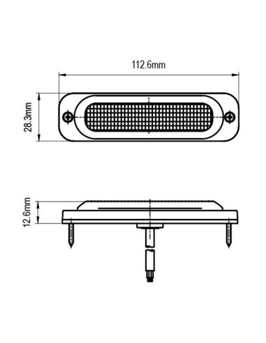 Dimensiones Barra LED Estroboscópica 6 Leds IP67 19 Flash Ambar 247 | LeonLeds