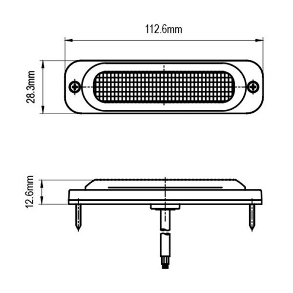 Dimensiones Barra LED Estroboscópica 6 Leds IP67 19 Flash Ambar 247 | LeonLeds