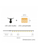 Guirnalda LED exterior decorativa Alba medidas