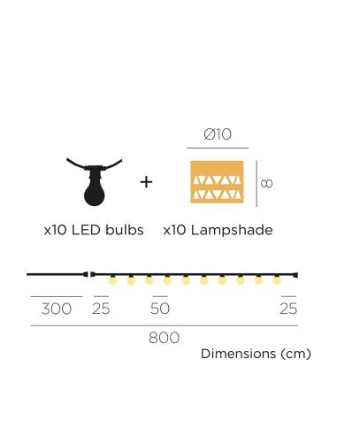 Guirnalda LED exterior decorativa Alba medidas
