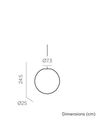 Lampe suspendue d'extérieur Pianeta Ø25cm 1xE27 mesures