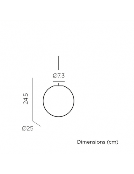 Lampe suspendue d'extérieur Pianeta Ø25cm 1xE27 mesures