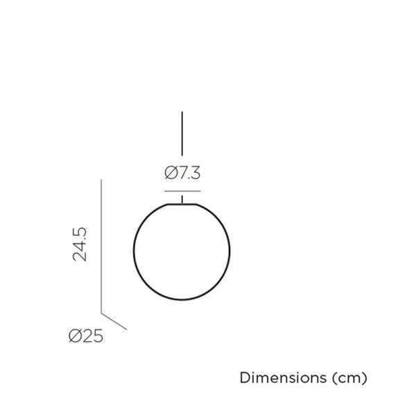Lampe suspendue d'extérieur Pianeta Ø25cm 1xE27 mesures