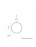 Lampe suspendue d'extérieur Pianeta medium Ø35cm mesures