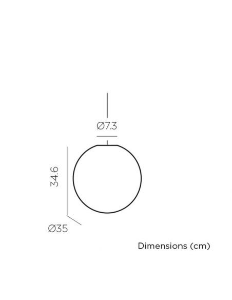 Lampe suspendue d'extérieur Pianeta medium Ø35cm mesures
