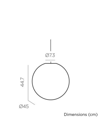 Candeeiro suspenso redondo de exterior Pianeta LED Ø45cm medidas