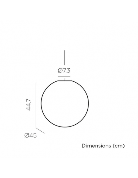 Lámpara colgante redonda exterior Pianeta LED Ø45cm medidas