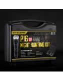 Kit Caza de maletin con Linterna LED y accesorios bateria cargador pulsador y filtros | LeonLeds Iluminación