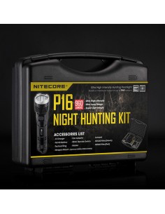 Kit Caza de maletin con Linterna LED y accesorios bateria cargador pulsador y filtros | LeonLeds Iluminación