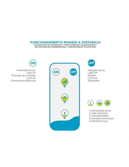 Bombilla vintage portátil sin cables EDY G125 mando
