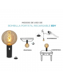 Bombilla vintage portátil sin cables EDY G125 New Garden