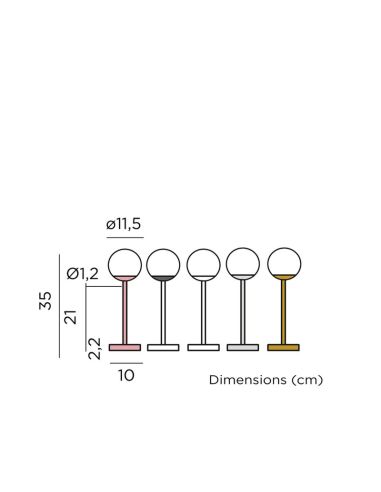 Candeeiro de mesa portátil e recarregável Norai Slim 30 medidas