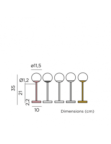 Lampe de table portable et rechargeable Norai Slim 30 mesures