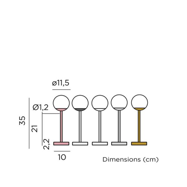 Lampe de table portable et rechargeable Norai Slim 30 mesures