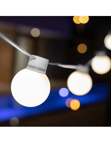 Guirnalda LED exterior Bruna con cable o recargable 8m ambiente