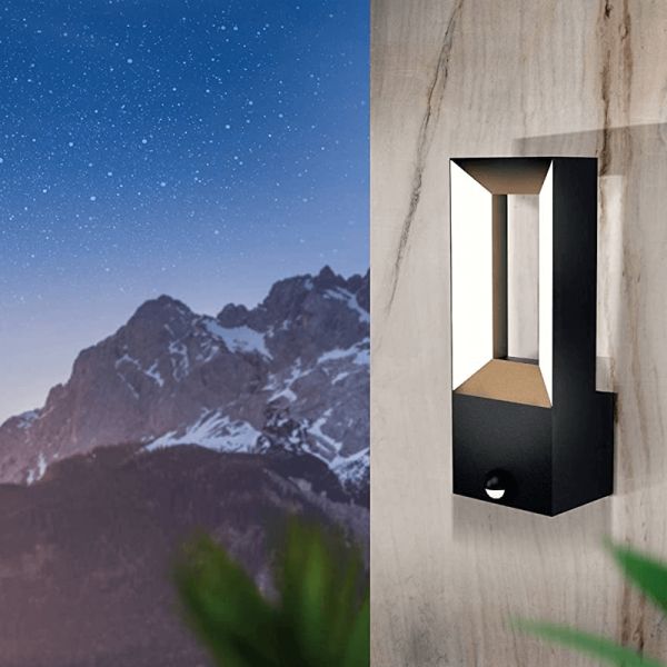 Riforano Eglo LED luz de parede ao ar livre com sensor de ambiente