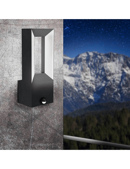 Riforano Eglo LED luz de parede ao ar livre com sensor de ambiente