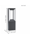 Baliza exterior LED Riforano Eglo medidas