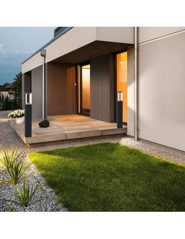 Balise de sol Riforano LED anthracite pour ambiance extérieure