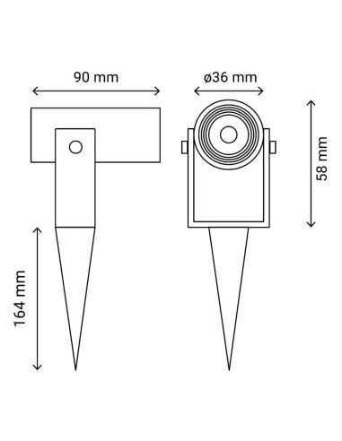 Gyrophare à led avec pointe Cobmist Thin Sulion 15º mesures