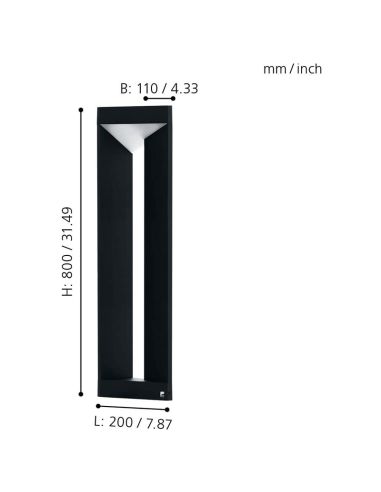 Baliza de pie LED Nembro para jardín 3000k medidas