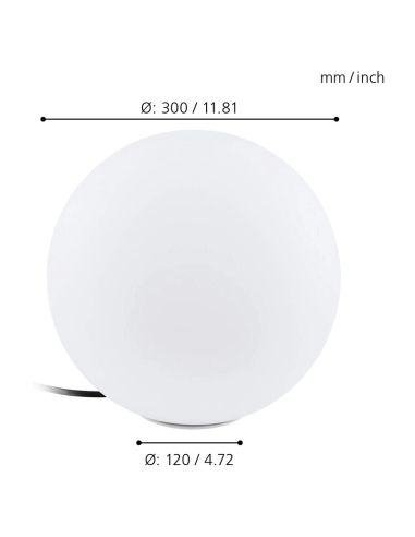 Boule LED extérieure Monterolo IP65 taille S