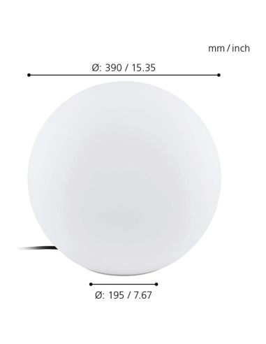 Bola LED de exterior Monterolo IP65 talla m