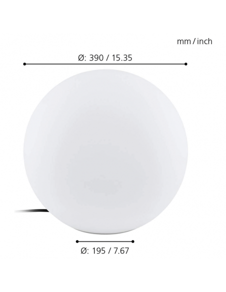 Bola LED externa Monterolo IP65 tamanho m