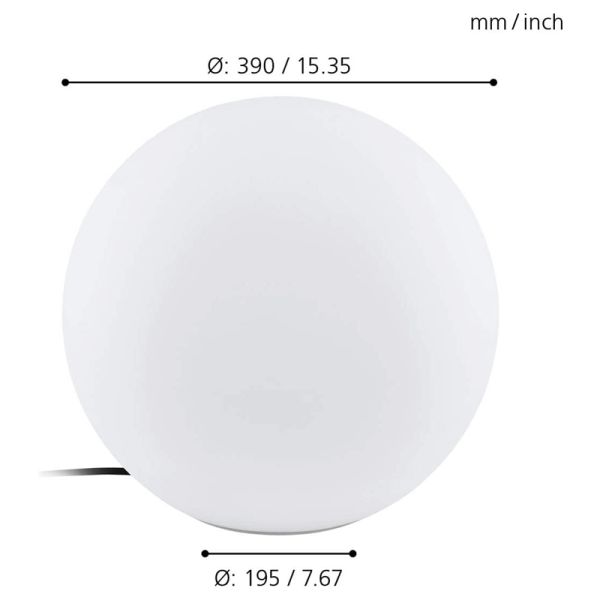 Bola LED de exterior Monterolo IP65 talla m