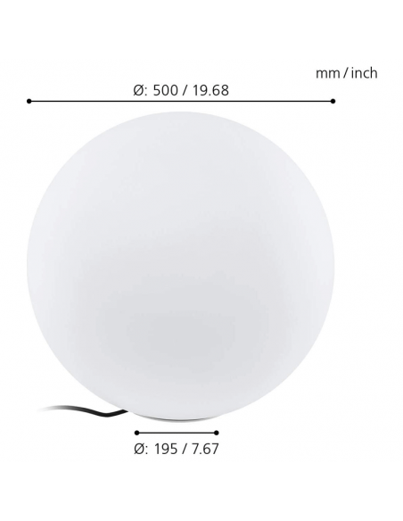 Bola LED de exterior Monterolo IP65 talla L