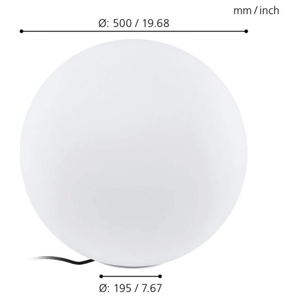 Bola LED de exterior Monterolo IP65 talla L
