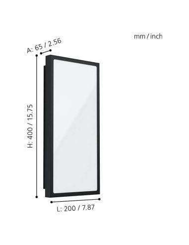Petite applique murale LED d'extérieur puissante Casazza mesure