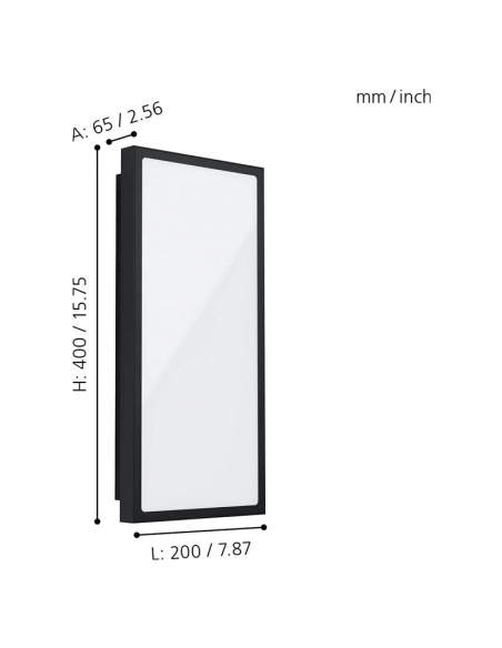 Petite applique murale LED d'extérieur puissante Casazza mesure