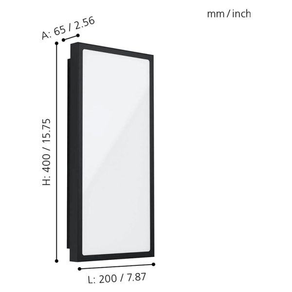 Petite applique murale LED d'extérieur puissante Casazza mesure