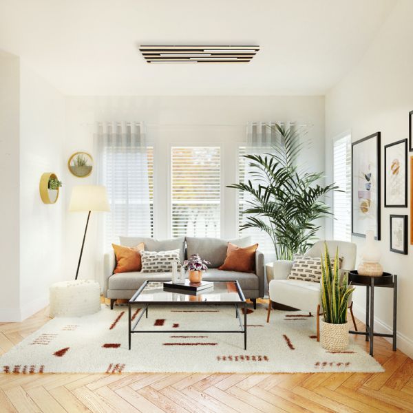 Plafón LED de techo Marreira rectangular