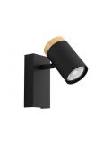 Aplique LED Cartagena moderno de acero y madera