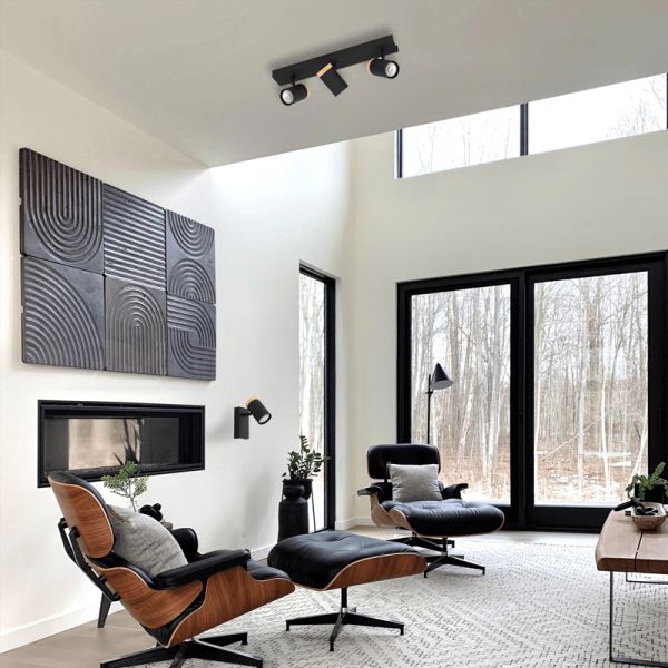 Ruban LED noir 3xGU10 Cartagena ambiant