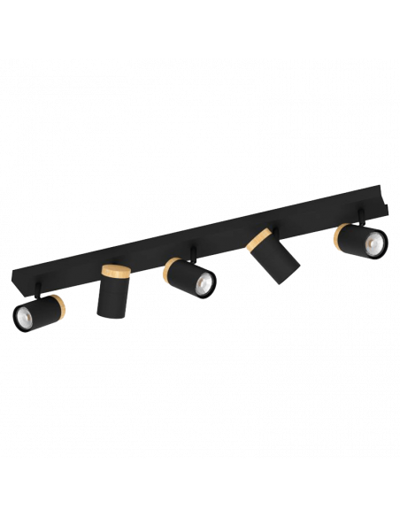 Regleta de focos negra grande Cartagena 5xGU10