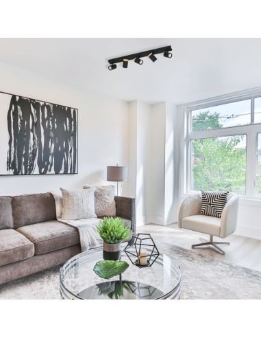 Grande faixa preta de holofotes Ambiente Cartagena 5xGU10