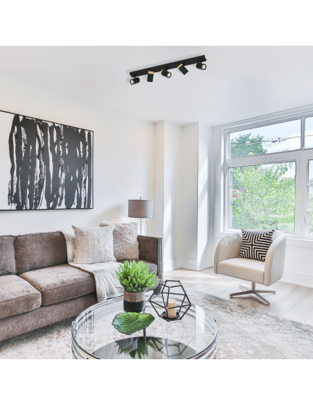 Grande faixa preta de holofotes Ambiente Cartagena 5xGU10