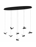 Lámpara colgante LED Paratebueno con pájaros decorativos