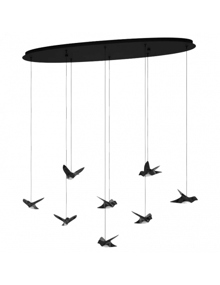 Lámpara colgante LED Paratebueno con pájaros decorativos
