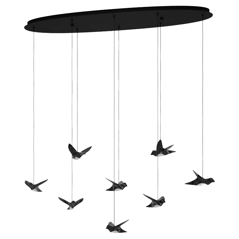 Suspension LED Paratebueno avec 8 oiseaux décoratifs par Eglo