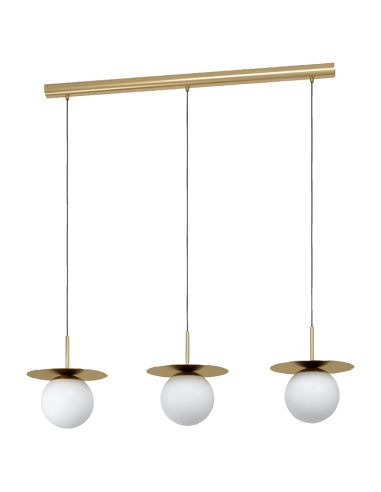 Candeeiro suspenso com 3 esferas de vidro Arenales