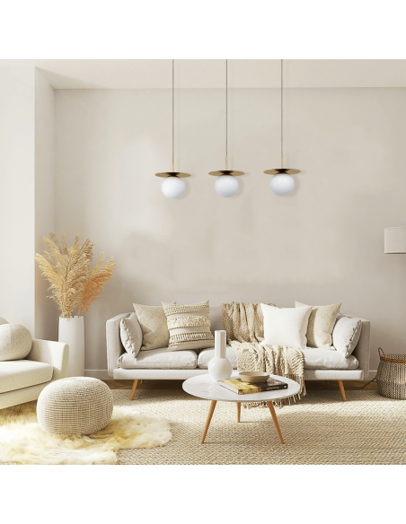 Suspension avec 3 sphères en verre Arenales ambient